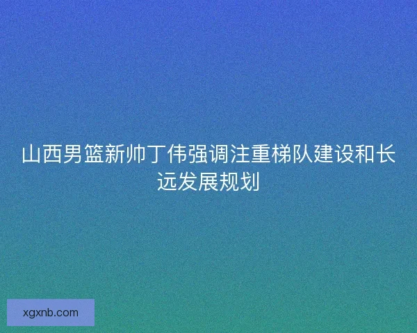 山西男篮新帅丁伟强调注重梯队建设和长远发展规划