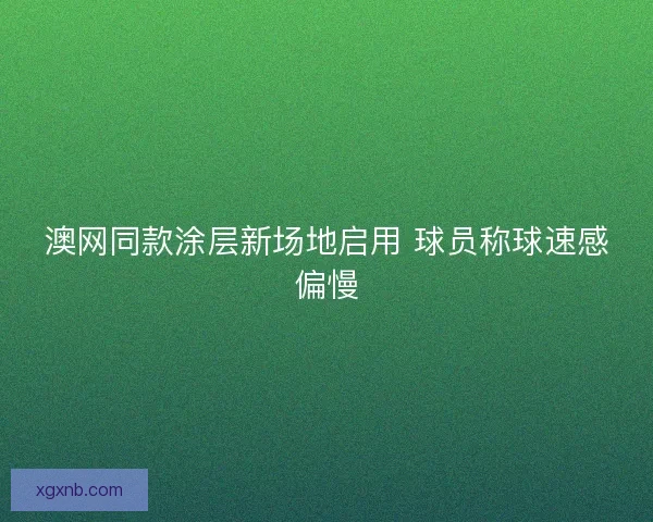澳网同款涂层新场地启用 球员称球速感偏慢