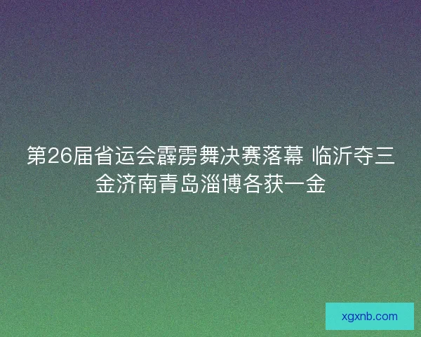 第26届省运会霹雳舞决赛落幕 临沂夺三金济南青岛淄博各获一金